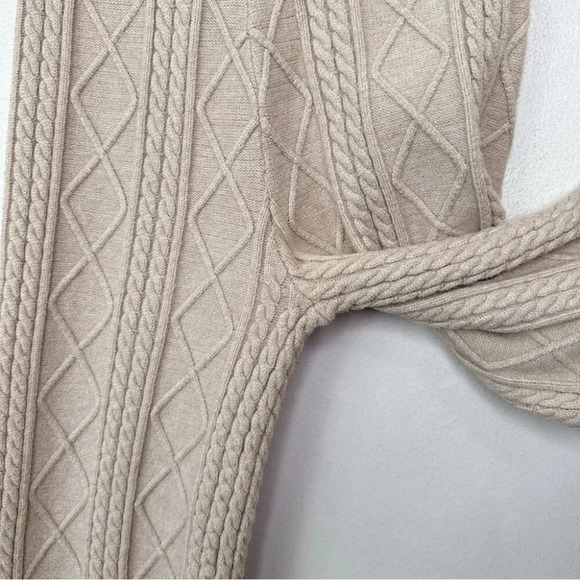 Lulus Womens Xsmall Welcoming Warmth Beige Cable High Rise Wide Leg Sweater Pant - Picture 8 of 12